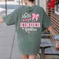 First Day Of School Teacher Girl Coquette Hello Kindergarten Women's Comfort Colors T-Shirt Back Print Moss First Day Of School Teacher Girl Coquette Hello Kindergarten Women's Comfort Colors T-Shirt Back Print Moss