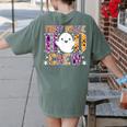 First Grade Boo Crew Teacher Student Halloween Costume Women's Comfort Colors T-Shirt Back Print Moss