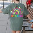 First Grade Rainbow Girls Boys Teacher Team 1st Grade Squad Women's Comfort Colors T-Shirt Back Print Moss First Grade Rainbow Girls Boys Teacher Team 1st Grade Squad Women's Comfort Colors T-Shirt Back Print Moss