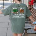 First Teach Then Thanksgiving I'm Earning A Break Teacher Women's Comfort Colors T-Shirt Back Print Moss First Teach Then Thanksgiving I'm Earning A Break Teacher Women's Comfort Colors T-Shirt Back Print Moss