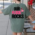 Our Flock Rocks Flamingo Mother's Day Teacher Women's Comfort Colors T-Shirt Back Print Moss Our Flock Rocks Flamingo Mother's Day Teacher Women's Comfort Colors T-Shirt Back Print Moss