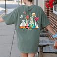 Floral Beakers Chemistry Lab Teacher Women's Comfort Colors T-Shirt Back Print Moss Floral Beakers Chemistry Lab Teacher Women's Comfort Colors T-Shirt Back Print Moss