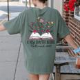 Floral Book a New Chapter Begins Retired Retirement Teacher Women's Comfort Colors T-Shirt Back Print Moss