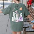 Flowers Test Tube Chemistry Student Science Teacher Women Women's Comfort Colors T-Shirt Back Print Moss