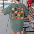 Folk Art Pumpkins Teacher Nurses Admin Witch Halloween Cute Women's Comfort Colors T-Shirt Back Print Moss Folk Art Pumpkins Teacher Nurses Admin Witch Halloween Cute Women's Comfort Colors T-Shirt Back Print Moss