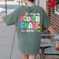 In My Fourth Grade Era 4th Grade Girl Teacher Back To School Women's Comfort Colors T-Shirt Back Print Moss
