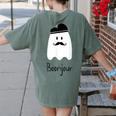French Teacher Halloween Bonjour Ghost Women's Comfort Colors T-Shirt Back Print Moss French Teacher Halloween Bonjour Ghost Women's Comfort Colors T-Shirt Back Print Moss