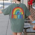 Fri-Yay Friyay Rainbow Colors Teacher Childrens Fun Designs Women's Comfort Colors T-Shirt Back Print Moss Fri-Yay Friyay Rainbow Colors Teacher Childrens Fun Designs Women's Comfort Colors T-Shirt Back Print Moss