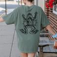 Frog Dissection Biology Anatomy Lab Science Teacher Women's Comfort Colors T-Shirt Back Print Moss