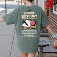 Front Office Teacher Admin Meaning School Secretary Women's Comfort Colors T-Shirt Back Print Moss Front Office Teacher Admin Meaning School Secretary Women's Comfort Colors T-Shirt Back Print Moss