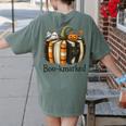 Fun Fall Book Lover Cute Teacher Student Halloween Women's Comfort Colors T-Shirt Back Print Moss Fun Fall Book Lover Cute Teacher Student Halloween Women's Comfort Colors T-Shirt Back Print Moss