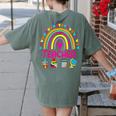 Future Kids Career Teacher Rainbow Boy Girl Graduations Women's Comfort Colors T-Shirt Back Print Moss