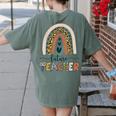 Future Teacher Boho Rainbow Leopard New Grad Student Women's Comfort Colors T-Shirt Back Print Moss Future Teacher Boho Rainbow Leopard New Grad Student Women's Comfort Colors T-Shirt Back Print Moss