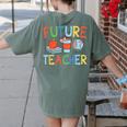 Future Teacher Costume For Kids Girls Boys Men Women Women's Comfort Colors T-Shirt Back Print Moss