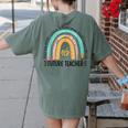 Future Teacher Cute Rainbow Leopard Teacher Outfit For Men Women Girls Kids Women's Comfort Colors T-Shirt Back Print Moss Future Teacher Cute Rainbow Leopard Teacher Outfit For Men Women Girls Kids Women's Comfort Colors T-Shirt Back Print Moss