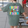 Future Teacher Kid's Career Women's Comfort Colors T-Shirt Back Print Moss Future Teacher Kid's Career Women's Comfort Colors T-Shirt Back Print Moss