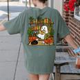Ghost Library Reading Books Halloween Librarian Teacher Women's Comfort Colors T-Shirt Back Print Moss Ghost Library Reading Books Halloween Librarian Teacher Women's Comfort Colors T-Shirt Back Print Moss