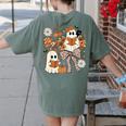 Ghost Reading Books Halloween Bow Spooky Teacher Student Women's Comfort Colors T-Shirt Back Print Moss Ghost Reading Books Halloween Bow Spooky Teacher Student Women's Comfort Colors T-Shirt Back Print Moss