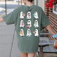 Ghost Reading Books Spooky Librarian Teacher Women Women's Comfort Colors T-Shirt Back Print Moss Ghost Reading Books Spooky Librarian Teacher Women Women's Comfort Colors T-Shirt Back Print Moss