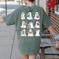 Ghost Reading Teacher Halloween Costume Librarian Book Lover Women's Comfort Colors T-Shirt Back Print Moss Ghost Reading Teacher Halloween Costume Librarian Book Lover Women's Comfort Colors T-Shirt Back Print Moss