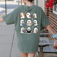 Ghosts With Books Library Halloween Men Women Kids Teacher Women's Comfort Colors T-Shirt Back Print Moss Ghosts With Books Library Halloween Men Women Kids Teacher Women's Comfort Colors T-Shirt Back Print Moss