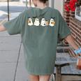 Ghosts Reading Books Library Halloween Teacher Men Women Kid Women's Comfort Colors T-Shirt Back Print Moss