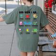 God Says Im Teacher Christian Back To School Religious Women's Comfort Colors T-Shirt Back Print Moss God Says Im Teacher Christian Back To School Religious Women's Comfort Colors T-Shirt Back Print Moss