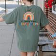 Good Day To Teach Tiny Humans Rainbow Teacher Women's Comfort Colors T-Shirt Back Print Moss Good Day To Teach Tiny Humans Rainbow Teacher Women's Comfort Colors T-Shirt Back Print Moss