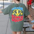 Grade 1 Super Squad Superhero Teacher Team Women's Comfort Colors T-Shirt Back Print Moss Grade 1 Super Squad Superhero Teacher Team Women's Comfort Colors T-Shirt Back Print Moss
