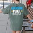 Grammar Police Comma Unit English Teacher Grammar Teacher For Men Women Women's Comfort Colors T-Shirt Back Print Moss