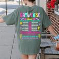 Groovy Day Care Some Days I Rock It Day Care Teacher Life Women's Comfort Colors T-Shirt Back Print Moss