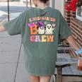 Groovy Kindergarten Boo Crew Kinder Halloween Teacher Kids Women's Comfort Colors T-Shirt Back Print Moss