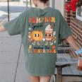 Groovy Pumpkin Spice Makes Teacher Nice Fall Thanksgiving Women's Comfort Colors T-Shirt Back Print Moss Groovy Pumpkin Spice Makes Teacher Nice Fall Thanksgiving Women's Comfort Colors T-Shirt Back Print Moss