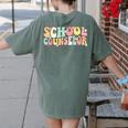 Groovy School Counselor Back To School Teacher Counseling Women's Comfort Colors T-Shirt Back Print Moss