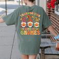 Groovy Thanksgiving With My Gnomie Women Teacher Fall Gnome Women's Comfort Colors T-Shirt Back Print Moss Groovy Thanksgiving With My Gnomie Women Teacher Fall Gnome Women's Comfort Colors T-Shirt Back Print Moss