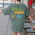 Growth Mindset Teacher Believe In The Power Of Yet Women's Comfort Colors T-Shirt Back Print Moss Growth Mindset Teacher Believe In The Power Of Yet Women's Comfort Colors T-Shirt Back Print Moss