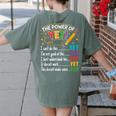 Growth Mindset Teacher Power Of Yet Inspirational Women's Comfort Colors T-Shirt Back Print Moss Growth Mindset Teacher Power Of Yet Inspirational Women's Comfort Colors T-Shirt Back Print Moss