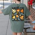 Growth Not Perfection Abstract Florals SPED Teacher Women's Comfort Colors T-Shirt Back Print Moss