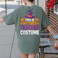 Halloween Costumes For Teachers Tired Teacher Costume Tee Women's Comfort Colors T-Shirt Back Print Moss