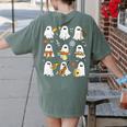 Halloween Ghost Playing Musical Instruments Music Teacher Women's Comfort Colors T-Shirt Back Print Moss Halloween Ghost Playing Musical Instruments Music Teacher Women's Comfort Colors T-Shirt Back Print Moss