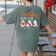 Halloween Ghost Teachers Teaching My Boos Costume Women Men Women's Comfort Colors T-Shirt Back Print Moss