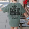 Halloween Gym Teacher Prisoner Costume Women's Comfort Colors T-Shirt Back Print Moss