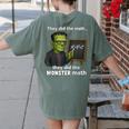 Halloween Monster Math Pun Teacher Humor Women's Comfort Colors T-Shirt Back Print Moss