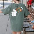 Halloween Music Note Ghost Teacher Fall Musical Instrument Women's Comfort Colors T-Shirt Back Print Moss Halloween Music Note Ghost Teacher Fall Musical Instrument Women's Comfort Colors T-Shirt Back Print Moss