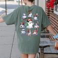 Halloween PE Teacher Ghost Playing Sports Physical Education Women's Comfort Colors T-Shirt Back Print Moss