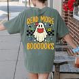 Halloween Read More Books Retro Costume Teacher Women Girls Women's Comfort Colors T-Shirt Back Print Moss