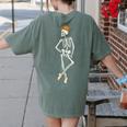 Halloween Skeleton Tap Dance Ballet Dance Teacher Women's Comfort Colors T-Shirt Back Print Moss Halloween Skeleton Tap Dance Ballet Dance Teacher Women's Comfort Colors T-Shirt Back Print Moss