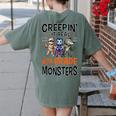 Halloween Teacher Creepin It Real With My 4th Grade Monsters Women's Comfort Colors T-Shirt Back Print Moss Halloween Teacher Creepin It Real With My 4th Grade Monsters Women's Comfort Colors T-Shirt Back Print Moss