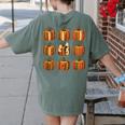 Halloween Teacher Fall Book Pumpkin Retro Reading Women's Comfort Colors T-Shirt Back Print Moss Halloween Teacher Fall Book Pumpkin Retro Reading Women's Comfort Colors T-Shirt Back Print Moss