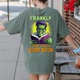 Halloween Teacher Librarian Frankenstein Reading Books Women's Comfort Colors T-Shirt Back Print Moss Halloween Teacher Librarian Frankenstein Reading Books Women's Comfort Colors T-Shirt Back Print Moss